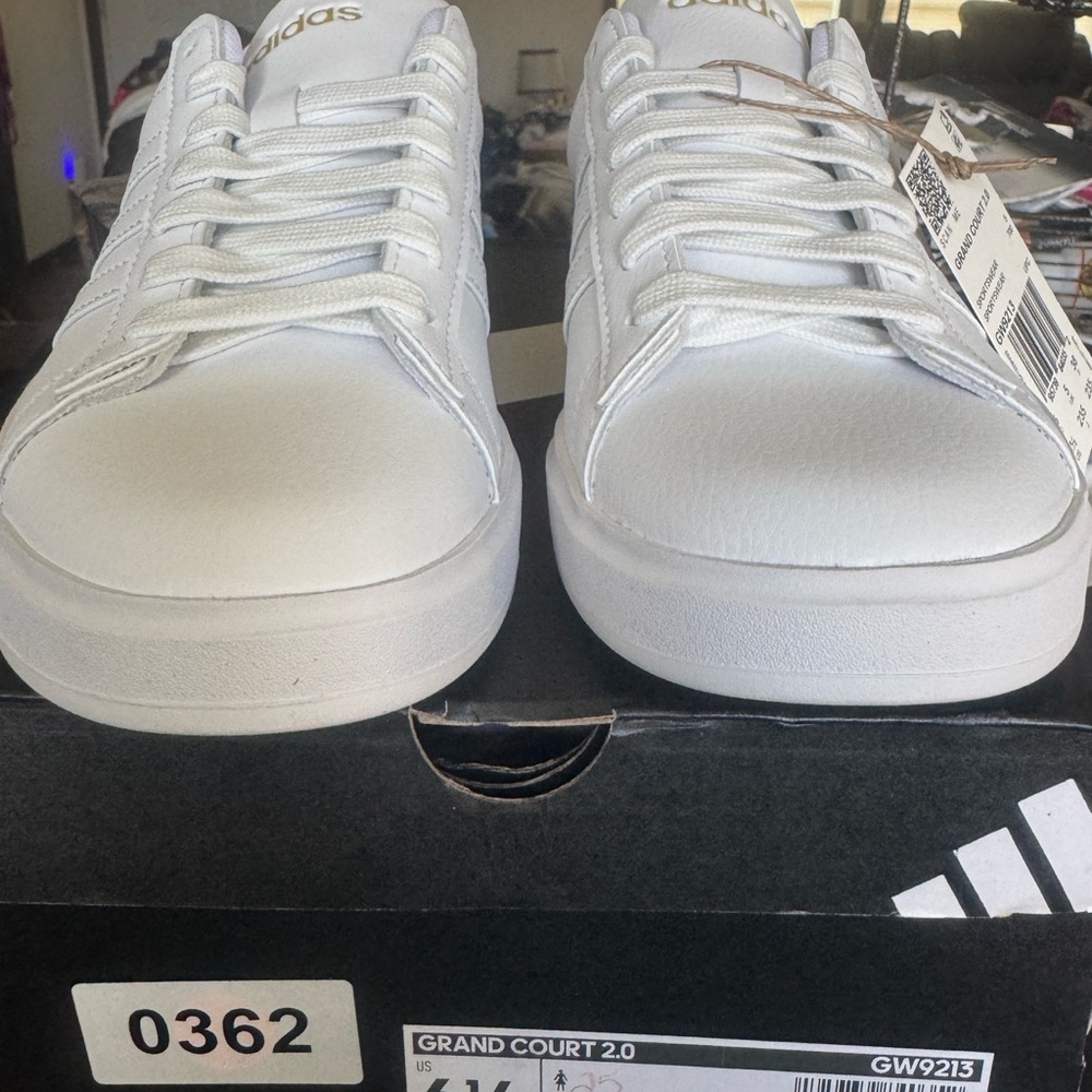Adidas Grand Court 2.0 White Leather Sneakers